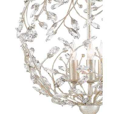 Currey & Company 9000-0076 Crystal Bud Silver Orb Chandelier in Silver Granello 2