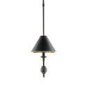 Currey & Company 9000-0114 Prosperity Rectangular Chandelier in French Black/Contemporary Gold Leaf Interior 3