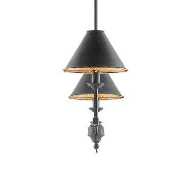 Currey & Company 9000-0114 Prosperity Rectangular Chandelier in French Black/Contemporary Gold Leaf Interior 4