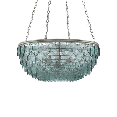 Currey & Company 9000-0140 Quorum Small 8 Light Chandelier in Silver Leaf 3