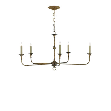 Currey & Company 9000-0143 Nottaway Bronze Small Chandelier in Pyrite Bronze 3