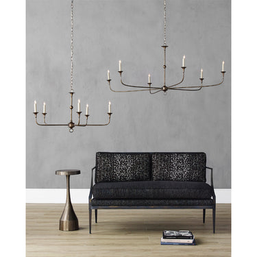 Currey & Company 9000-0143 Nottaway Bronze Small Chandelier in Pyrite Bronze 6