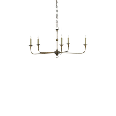 Currey & Company 9000-0143 Nottaway Bronze Small Chandelier in Pyrite Bronze 1