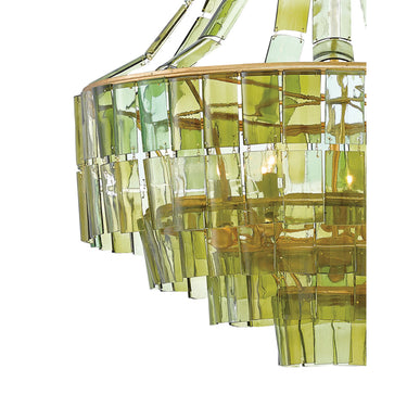 Currey & Company 9000-0147 Vintner 7 Light Chandelier in Dark Contemporary Gold Leaf/Green 2