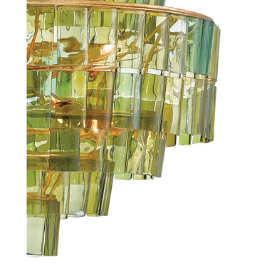 Currey & Company 9000-0148 Sommelier 8 Light Chandelier in Dark Contemporary Gold Leaf/Green 2