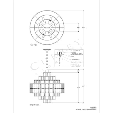 Currey & Company 9000-0148 Sommelier 8 Light Chandelier in Dark Contemporary Gold Leaf/Green 5