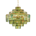 Currey & Company 9000-0148 Sommelier 8 Light Chandelier in Dark Contemporary Gold Leaf/Green 1