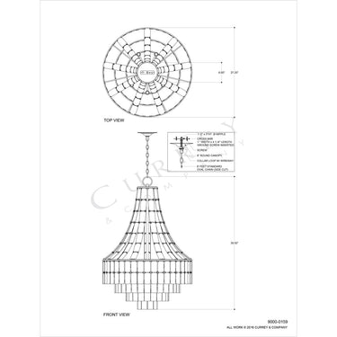 Currey & Company 9000-0159 Vintner 7 Light Chandelier in Contemporary Silver Leaf/Opaque White 4