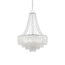 Currey & Company 9000-0159 Vintner 7 Light Chandelier in Contemporary Silver Leaf/Opaque White 1