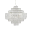 Currey & Company 9000-0160 Sommelier 8 Light Chandelier in Contemporary Silver Leaf/Opaque White 1