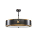 Currey & Company 9000-0171 Huntsman Pendant in Satin Black/Antique Brass/White 3
