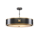 Currey & Company 9000-0171 Huntsman Pendant in Satin Black/Antique Brass/White 1