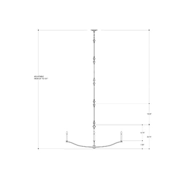 Currey & Company 9000-0176 Knole 4 Light Chandelier in French Black 4