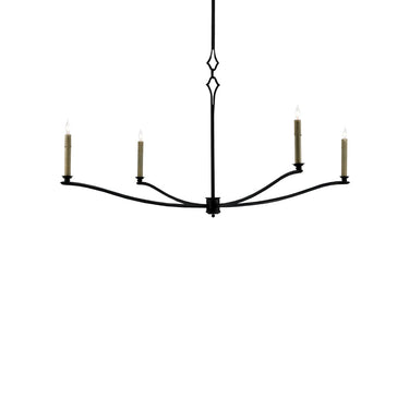 Currey & Company 9000-0176 Knole 4 Light Chandelier in French Black 1