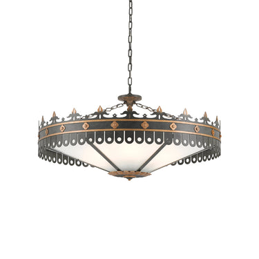 Currey & Company 9000-0181 Berkeley 6 Light Chandelier in Antique Gold/Moss Gray 3