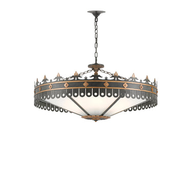 Currey & Company 9000-0181 Berkeley 6 Light Chandelier in Antique Gold/Moss Gray 4