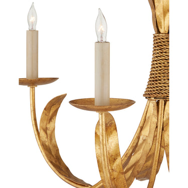 Currey & Company 9000-0186 Bette 6 Light Chandelier in Grecian Gold Leaf 2