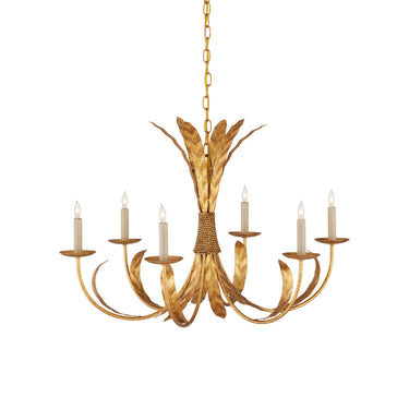 Currey & Company 9000-0186 Bette 6 Light Chandelier in Grecian Gold Leaf 4
