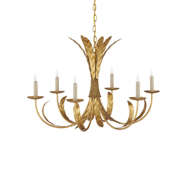 Currey & Company 9000-0186 Bette 6 Light Chandelier in Grecian Gold Leaf 6