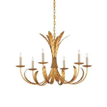 Currey & Company 9000-0186 Bette 6 Light Chandelier in Grecian Gold Leaf 1