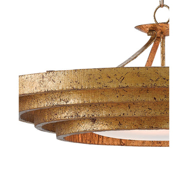 Currey & Company 9000-0187 Belle 3 Light Chandelier in Gold Leaf 2