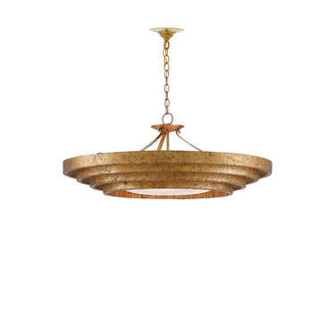 Currey & Company 9000-0187 Belle 3 Light Chandelier in Gold Leaf 4