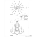 Currey & Company 9000-0213 Folgate Grande 28 Light Chandelier in French Black/Gold Leaf 6