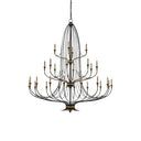 Currey & Company 9000-0213 Folgate Grande 28 Light Chandelier in French Black/Gold Leaf 1