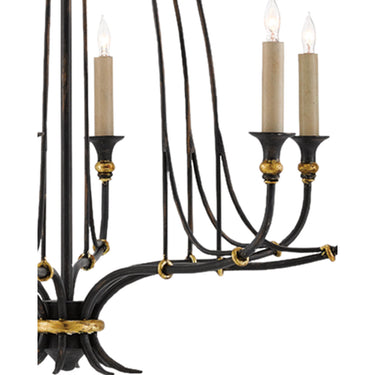 Currey & Company 9000-0214 Folgate 8 Light Chandelier in French Black/Gold Leaf 2