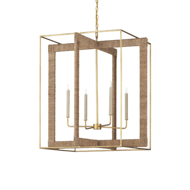 Currey & Company 9000-0217 Purebred Large 4 Light Lantern in Contemporary Gold Leaf/Natural 6