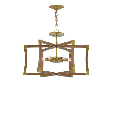 Currey & Company 9000-0221 Bastian Small 6 Light Lantern in Chestnut/Brass 3