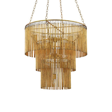 Currey & Company 9000-0247 Mantra 7 Light Chandelier in Gold Leaf 3
