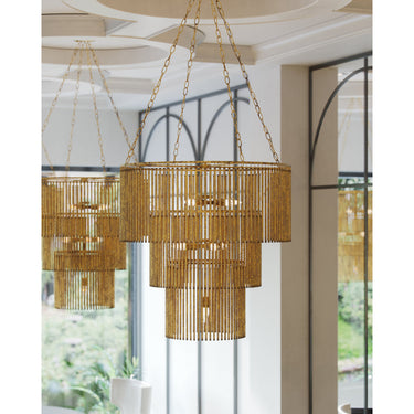 Currey & Company 9000-0247 Mantra 7 Light Chandelier in Gold Leaf 6