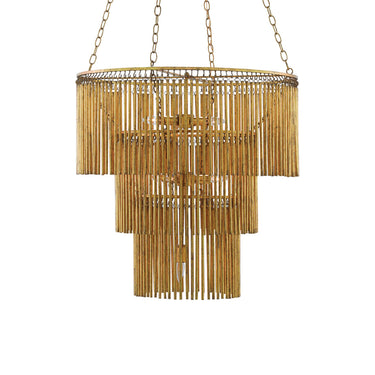Currey & Company 9000-0247 Mantra 7 Light Chandelier in Gold Leaf 1
