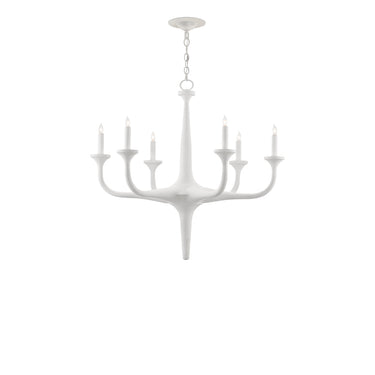 Currey & Company 9000-0255 Albion 6 Light Chandelier in Gesso White 3