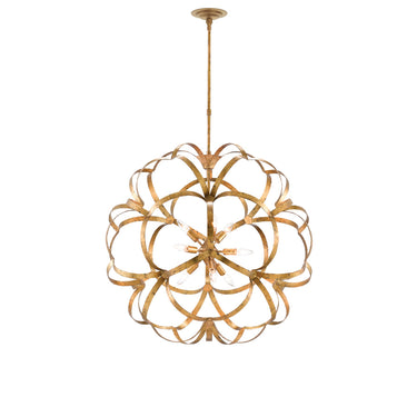 Currey & Company 9000-0259 Sappho Orb 9 Light Chandelier in New Gold Leaf 4