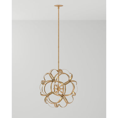 Currey & Company 9000-0259 Sappho Orb 9 Light Chandelier in New Gold Leaf 5
