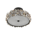 Currey & Company 9000-0265 Oyster Semi-Flush in Textured Bronze/Natural 5