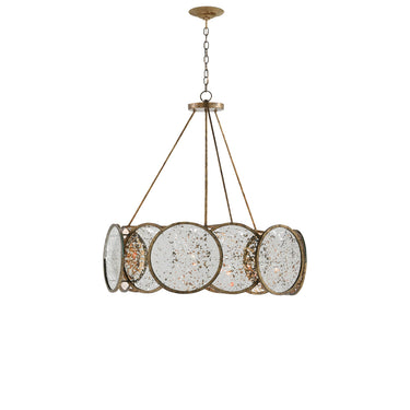Currey & Company 9000-0277 Oliveri 6 Light Chandelier in Pyrite Bronze/Raj Mirror 4