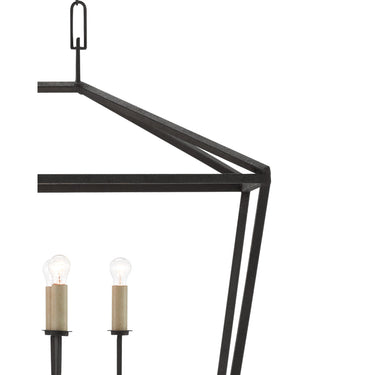 Currey & Company 9000-0289 Denison Rectangular 6 Light Lantern in Mole Black 2