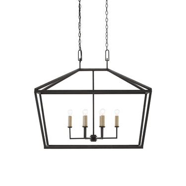 Currey & Company 9000-0289 Denison Rectangular 6 Light Lantern in Mole Black 1