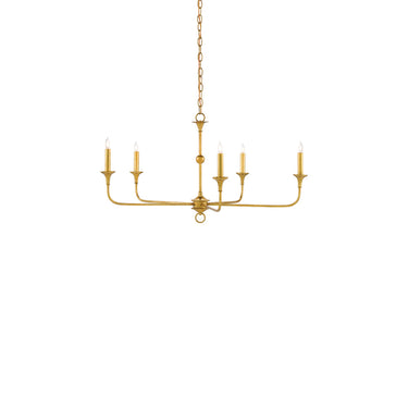Currey & Company 9000-03-C Nottaway 6 Light Chandelier in Contemporary Gold Leaf 6