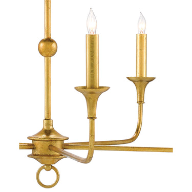 Currey & Company 9000-03-C Nottaway 6 Light Chandelier in Contemporary Gold Leaf 7