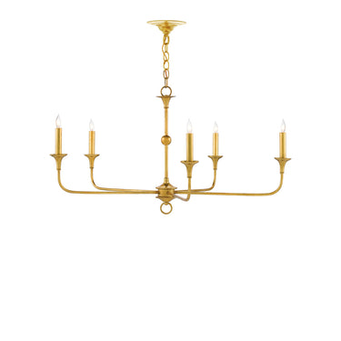 Currey & Company 9000-03-C Nottaway 6 Light Chandelier in Contemporary Gold Leaf 8