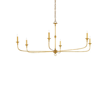 Currey & Company 9000-03-C Nottaway 6 Light Chandelier in Contemporary Gold Leaf 1