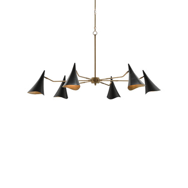 Currey & Company 9000-0311 Library 6 Light Chandelier in Oil Rubbed Bronze/Antique Brass 1