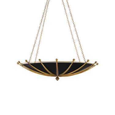 Currey & Company 9000-0319 Fontaine 6 Light Chandelier in Antique Gold Leaf/Contemporary Gold Leaf/Satin Black 4