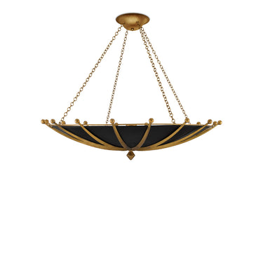 Currey & Company 9000-0319 Fontaine 6 Light Chandelier in Antique Gold Leaf/Contemporary Gold Leaf/Satin Black 5