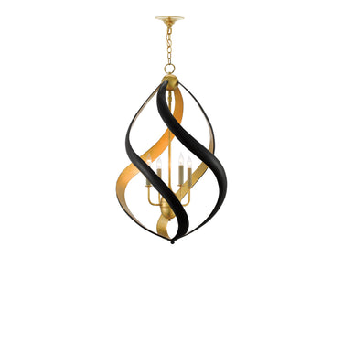 Currey & Company 9000-0321 Trephine 4 Light Chandelier in Contemporary Gold Leaf/Satin Black 4