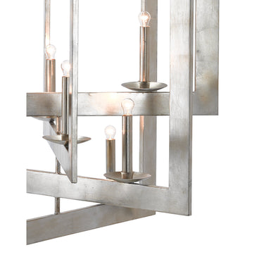 Currey & Company 9000-0352 Middleton Grand 8 Light Chandelier in Contemporary Silver Leaf 2